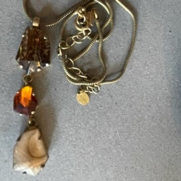 GUBO Metallic Hand-Blown Glass Fused w/ Fine Gold, Brass Chain in 22Kt Finish - Picture 10 of 10